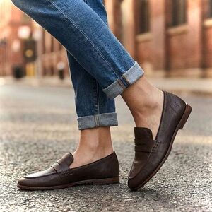 AMERICAN RAG | 10 | Cammie Black Pebble Leather Minimalist Penny Loafers